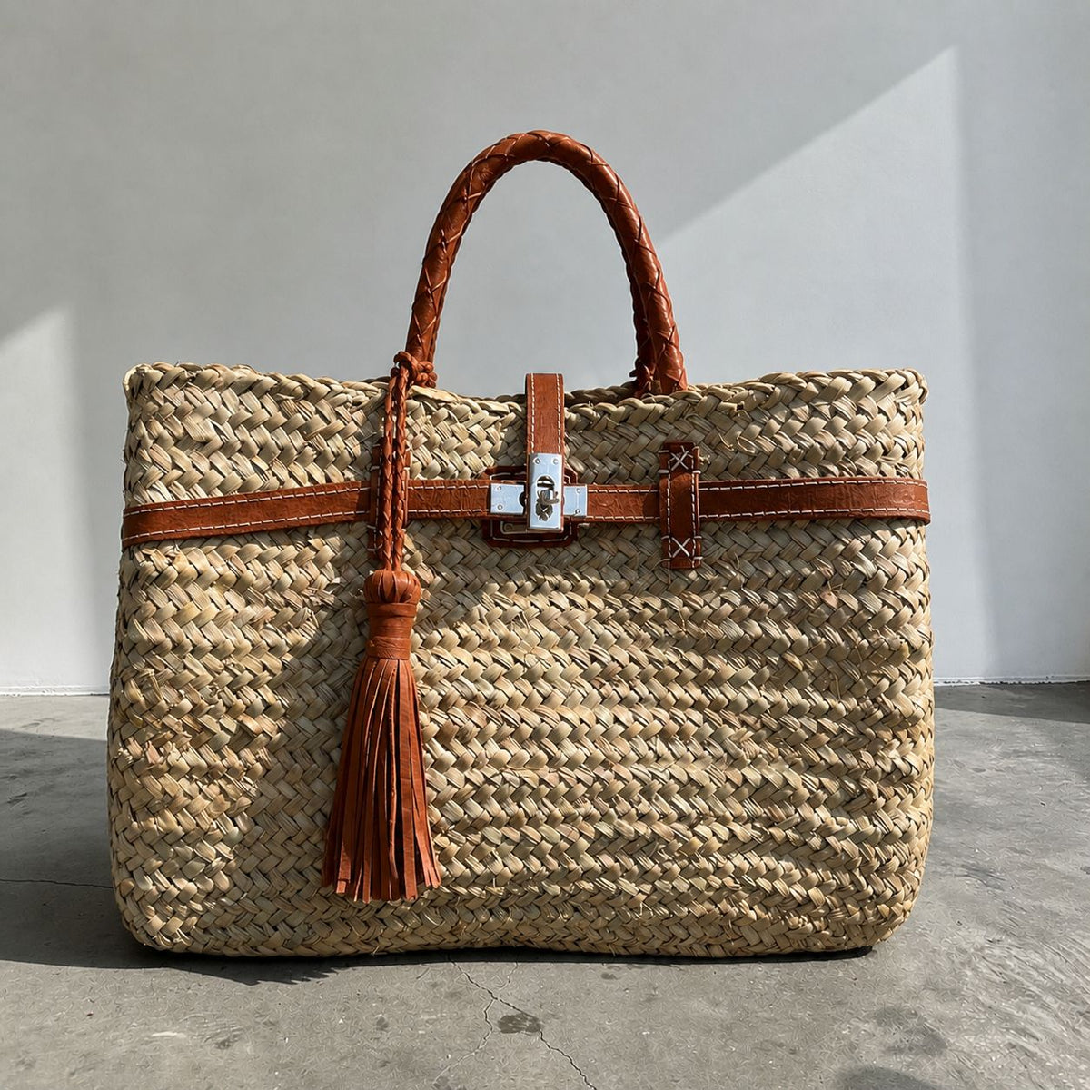 Tas Berbère Leer – Bruin Groot