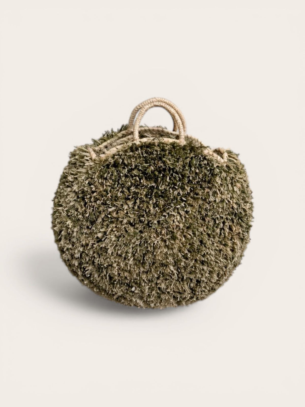Ronde Raffia Tas Groen