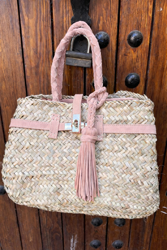 Tas Berbère Suède – Zacht roze Small