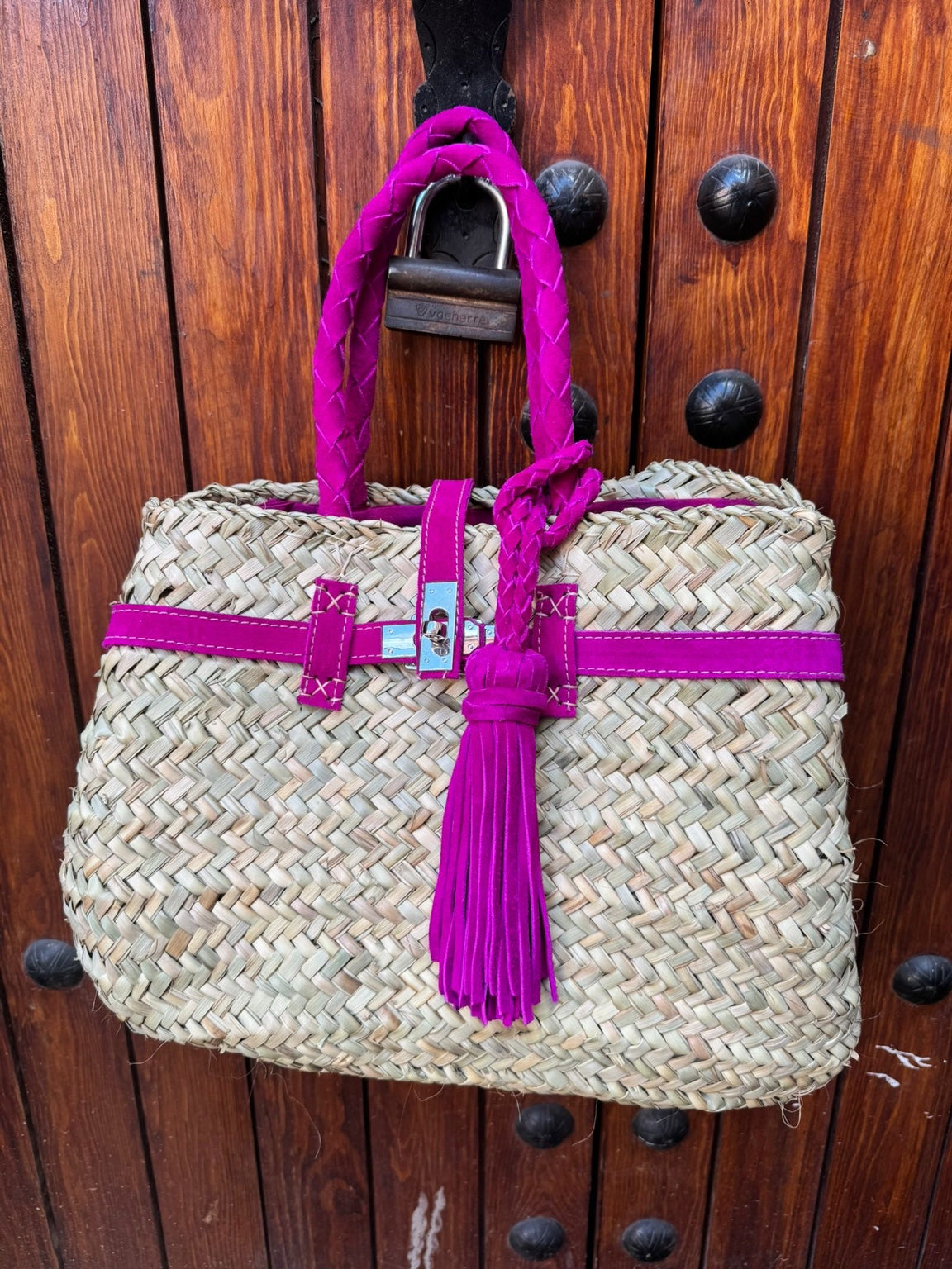 Tas Berbère Suède – Fuchsia  Small