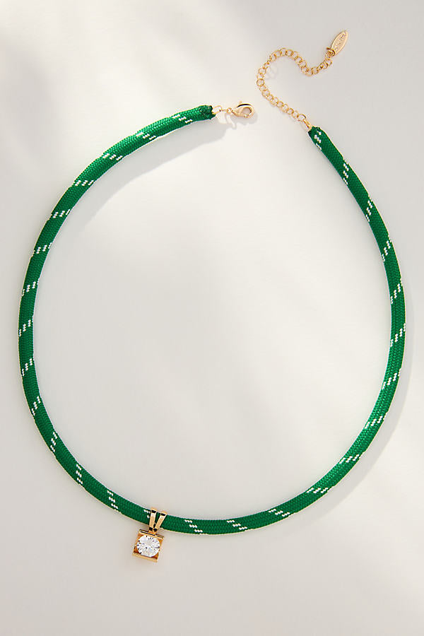 Ketting Rope  — Green Crystal
